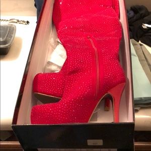 Red crystal boots